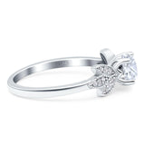 Art Deco Round Natural Stone Floral Ring