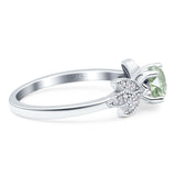 Art Deco Round Natural Stone Floral Ring