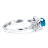 Art Deco Round Natural Stone Floral Ring