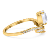 Pear Teardrop Natural Stone Wedding Ring