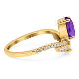 Pear Teardrop Natural Stone Wedding Ring