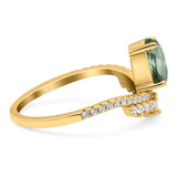 Pear Teardrop Natural Stone Wedding Ring