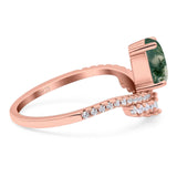 Pear Teardrop Natural Stone Wedding Ring