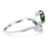 Pear Teardrop Natural Stone Wedding Ring