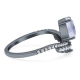 Pear Teardrop Natural Stone Wedding Ring