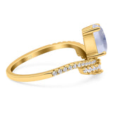 Pear Teardrop Natural Stone Wedding Ring