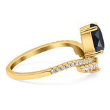 Pear Teardrop Natural Stone Wedding Ring