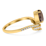 Pear Teardrop Natural Stone Wedding Ring