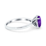 Pear Teardrop Natural Stone Solitaire Ring