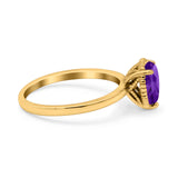 Pear Teardrop Natural Stone Solitaire Ring