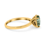 Pear Teardrop Natural Stone Solitaire Ring