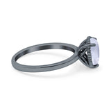 Pear Teardrop Natural Stone Solitaire Ring