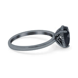 Pear Teardrop Natural Stone Solitaire Ring