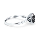 Pear Teardrop Natural Stone Solitaire Ring