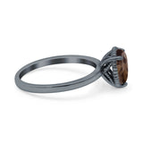 Pear Teardrop Natural Stone Solitaire Ring