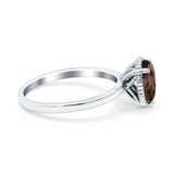 Pear Teardrop Natural Stone Solitaire Ring