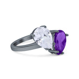 Pear Teardrop Natural Stone Wedding Ring
