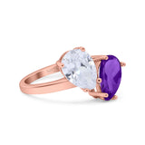Pear Teardrop Natural Stone Wedding Ring