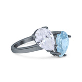 Pear Teardrop Natural Stone Wedding Ring