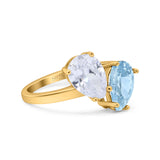Pear Teardrop Natural Stone Wedding Ring