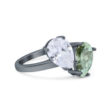 Pear Teardrop Natural Stone Wedding Ring