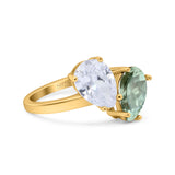 Pear Teardrop Natural Stone Wedding Ring