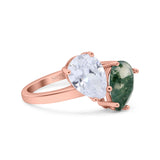 Pear Teardrop Natural Stone Wedding Ring