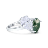 Pear Teardrop Natural Stone Wedding Ring
