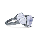 Pear Teardrop Natural Stone Wedding Ring