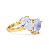 Pear Teardrop Natural Stone Wedding Ring