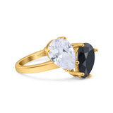 Pear Teardrop Natural Stone Wedding Ring
