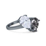 Pear Teardrop Natural Stone Wedding Ring