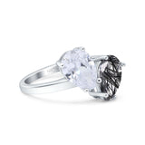 Pear Teardrop Natural Stone Wedding Ring