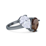 Pear Teardrop Natural Stone Wedding Ring