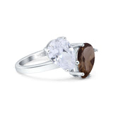 Pear Teardrop Natural Stone Wedding Ring