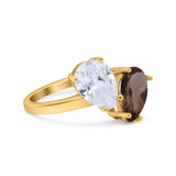 Pear Teardrop Natural Stone Wedding Ring