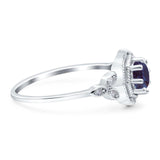 Art Deco Round Natural Stone Beaded Ring