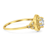 Art Deco Round Natural Stone Beaded Ring