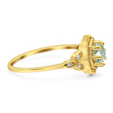 Art Deco Round Natural Stone Beaded Ring