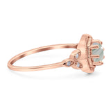 Art Deco Round Natural Stone Beaded Ring