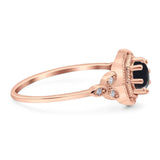 Art Deco Round Natural Stone Beaded Ring