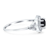 Art Deco Round Natural Stone Beaded Ring