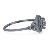 Art Deco Round Natural Stone Beaded Ring