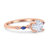 Minimalist Round Natural Stone Art Deco Ring