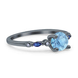 Minimalist Round Natural Stone Art Deco Ring