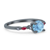 Minimalist Round Natural Stone Art Deco Ring