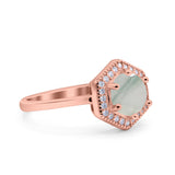 Vintage Style Round Natural Stone Hexagonal Ring