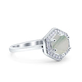 Vintage Style Round Natural Stone Hexagonal Ring