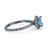 Vintage Style Round Natural Stone Halo Ring