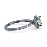 Vintage Style Round Natural Stone Halo Ring